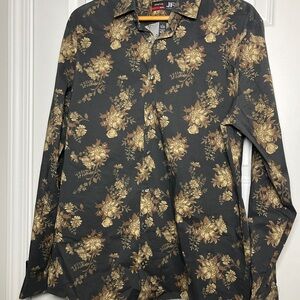 J. Ferrar Men’s Dress Shirt Large 16-16 1/2 34-35 Long Sleeves Slim Fit Stretch